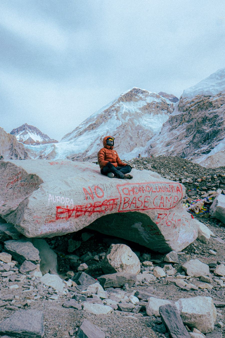 Meditating at Everest Base Camp