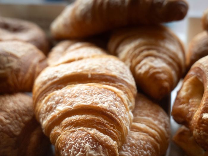 Croissants in the bakery display
