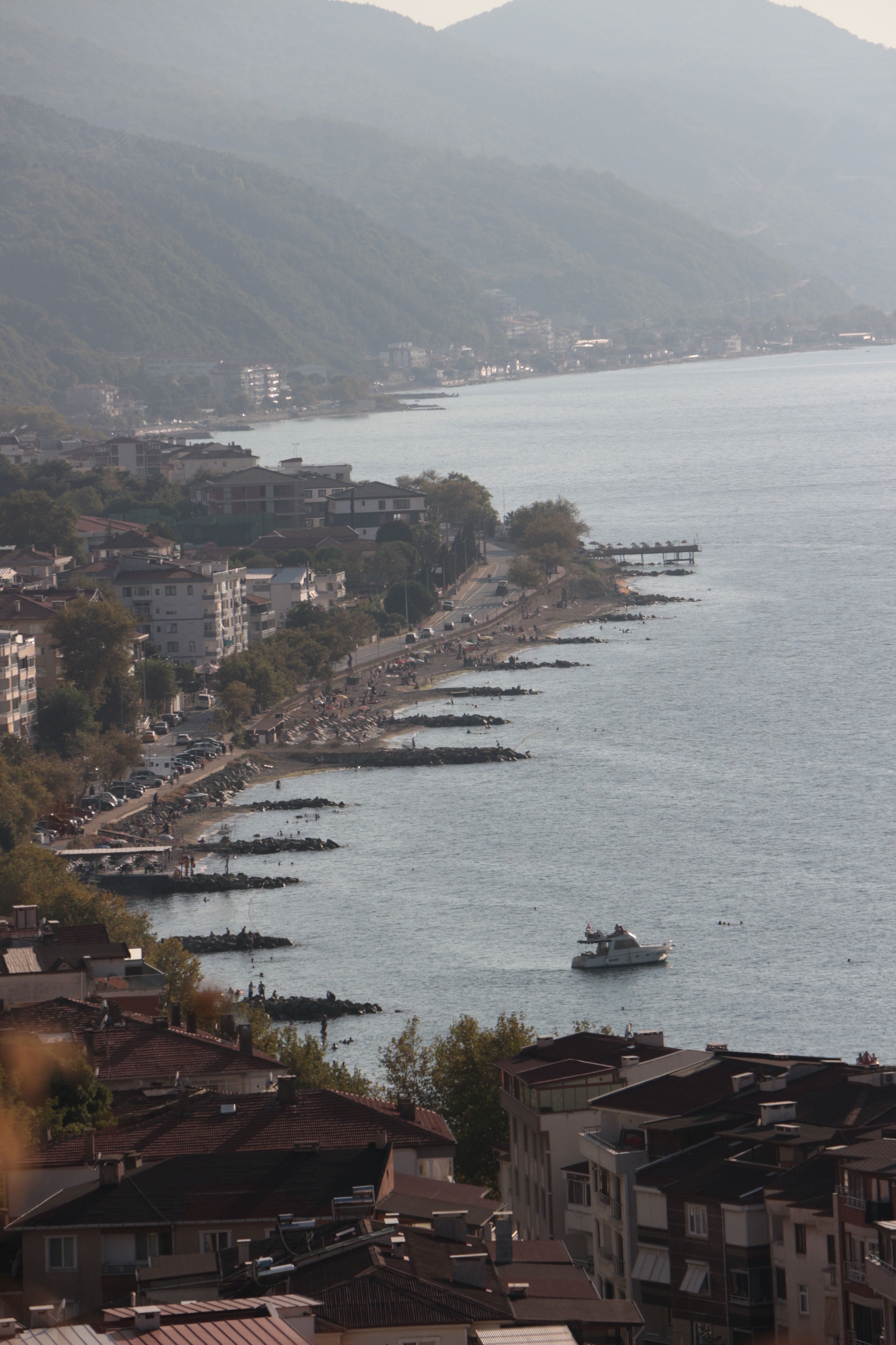 Scenic Coastal View of a Waterfront Town · Free Stock Photo