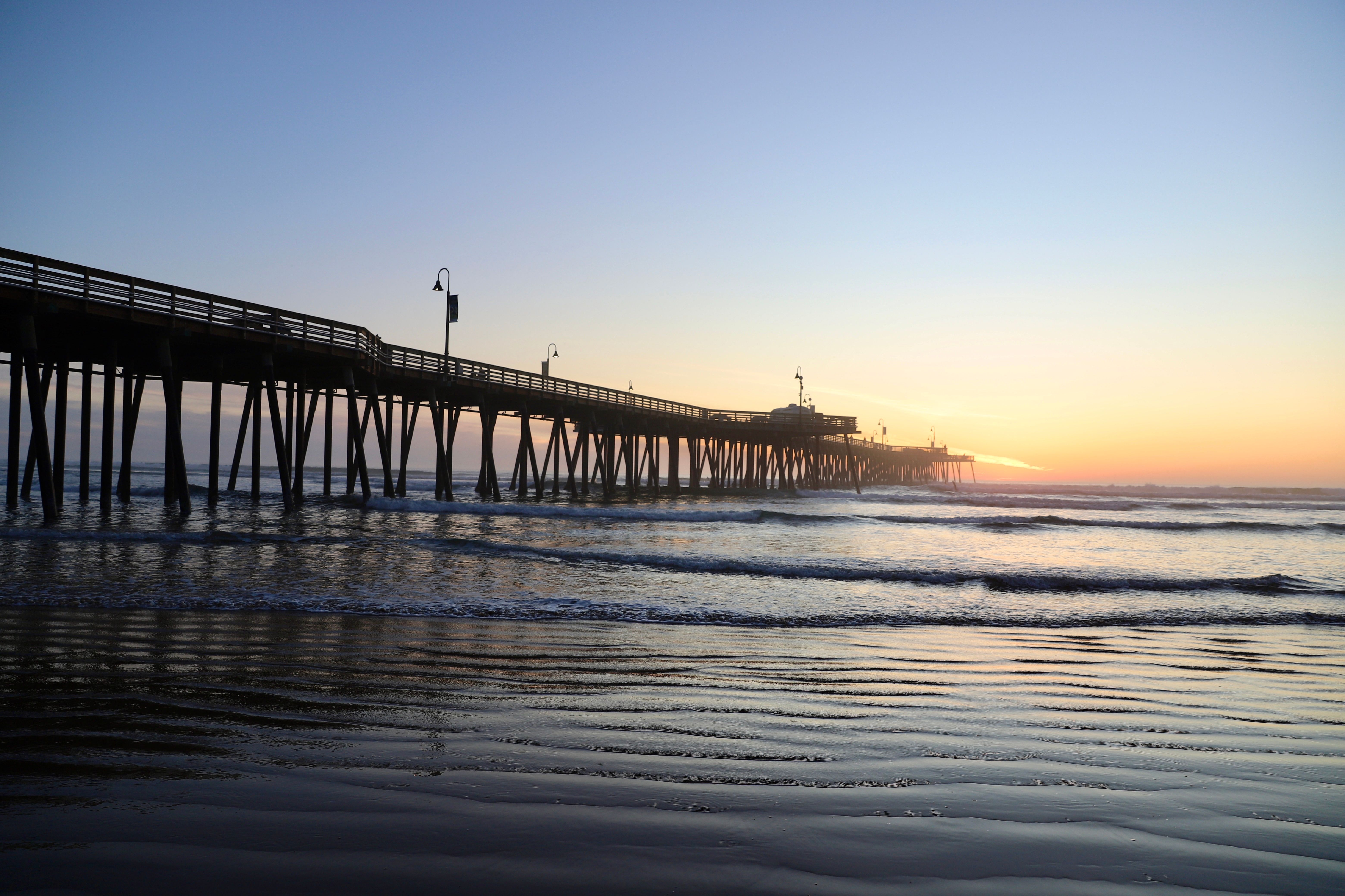 serene-sunset-over-pismo-beach-pier-in-california-free-stock-photo