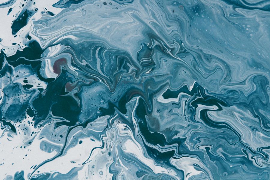 Teal and white marbled paint pour — photo by Landiva Weber on Pexels