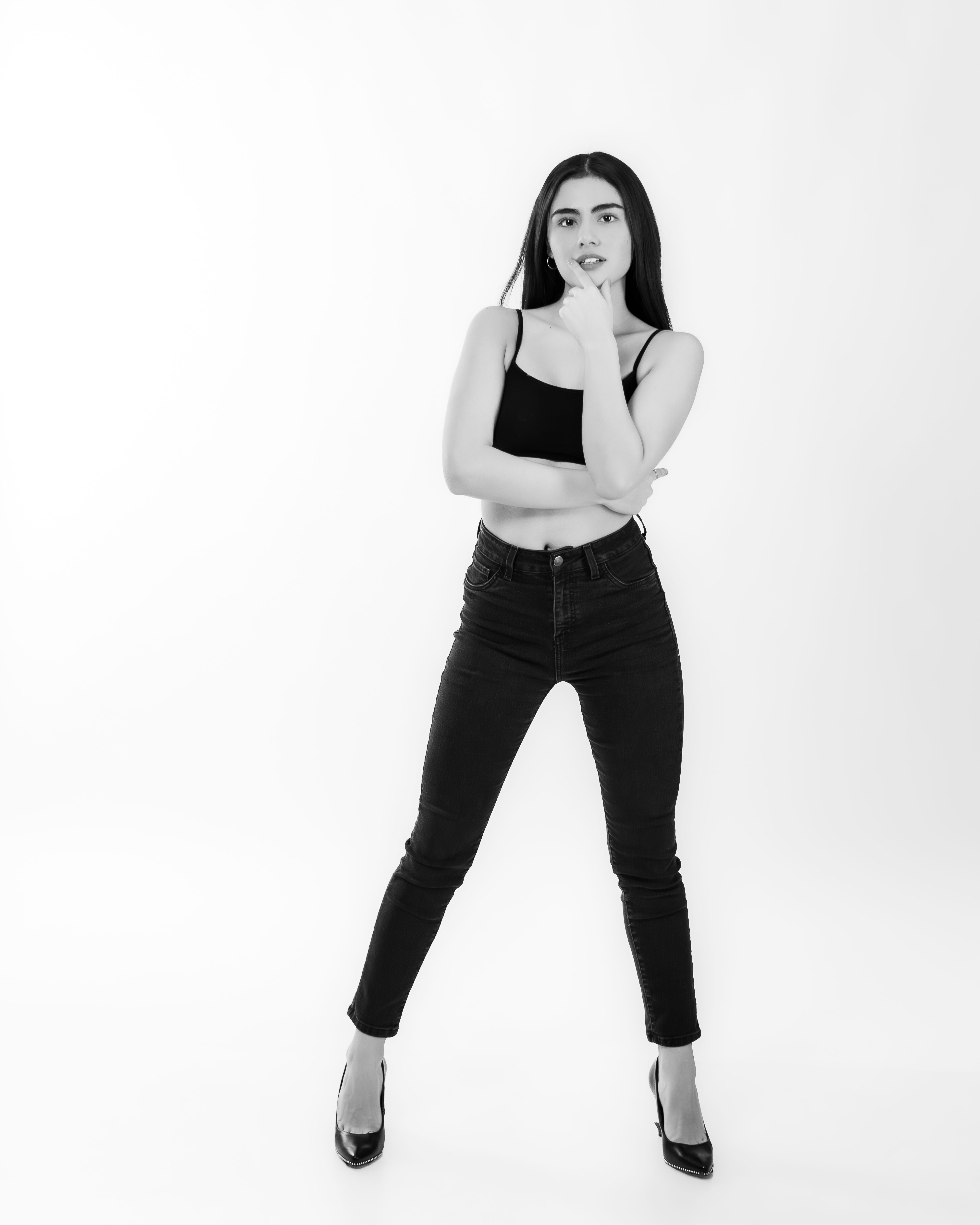 Stylish Black and White Portrait of a Confident Woman · Free Stock Photo