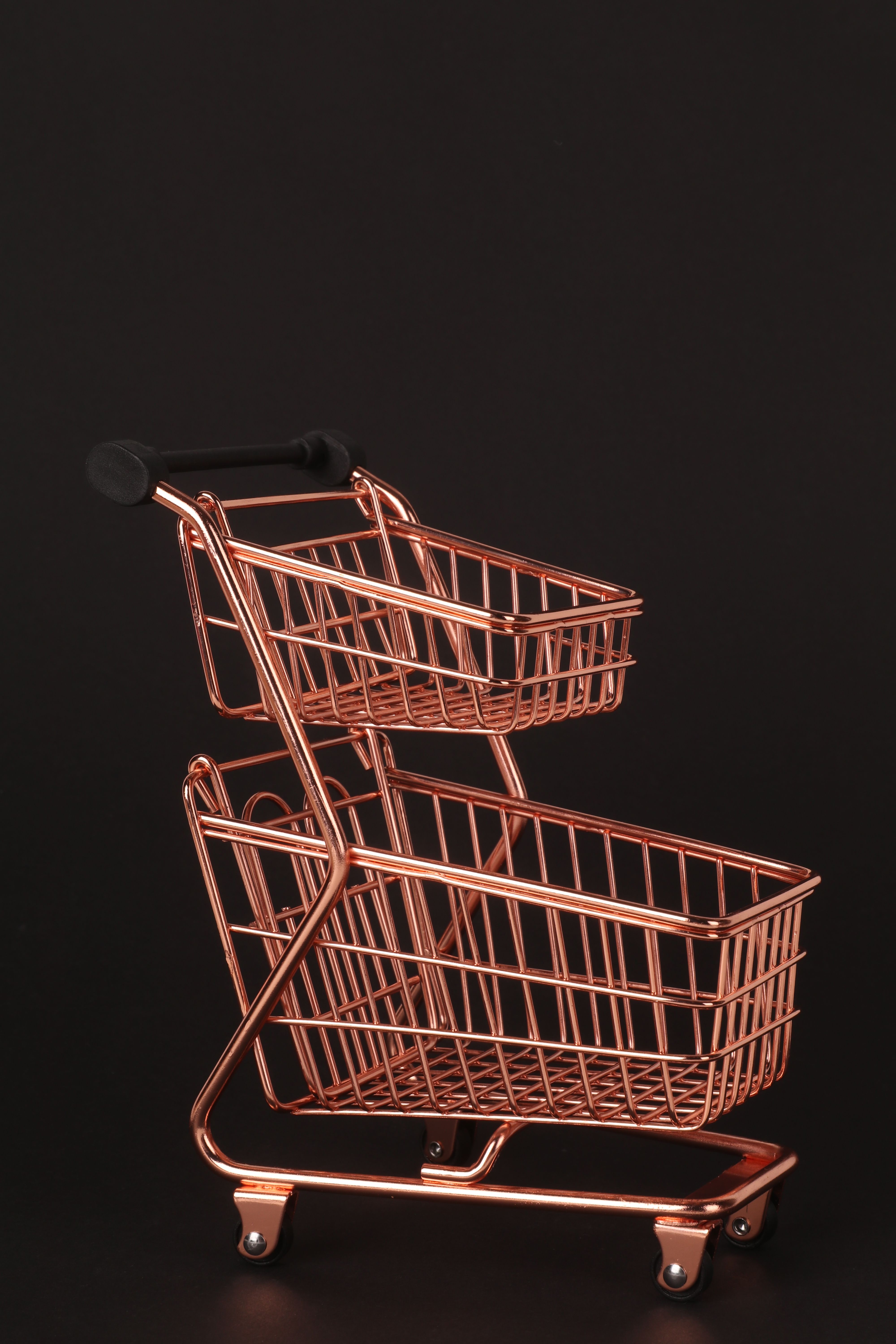 Elegant Copper-Colored Shopping Cart · Free Stock Photo