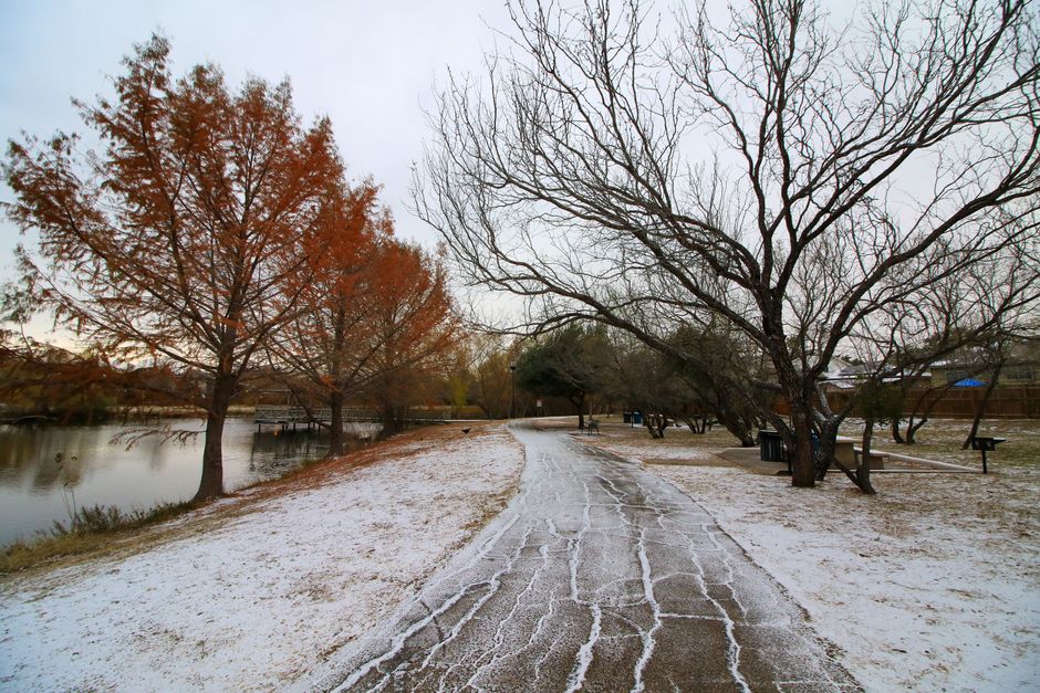 San Antonio park path in winter showing the kind of public green space that requires event permits