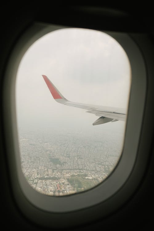 White and Red Plane Wing