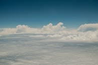 鸟瞰宁静的云景与清澈的蓝天，非常适合作为背景