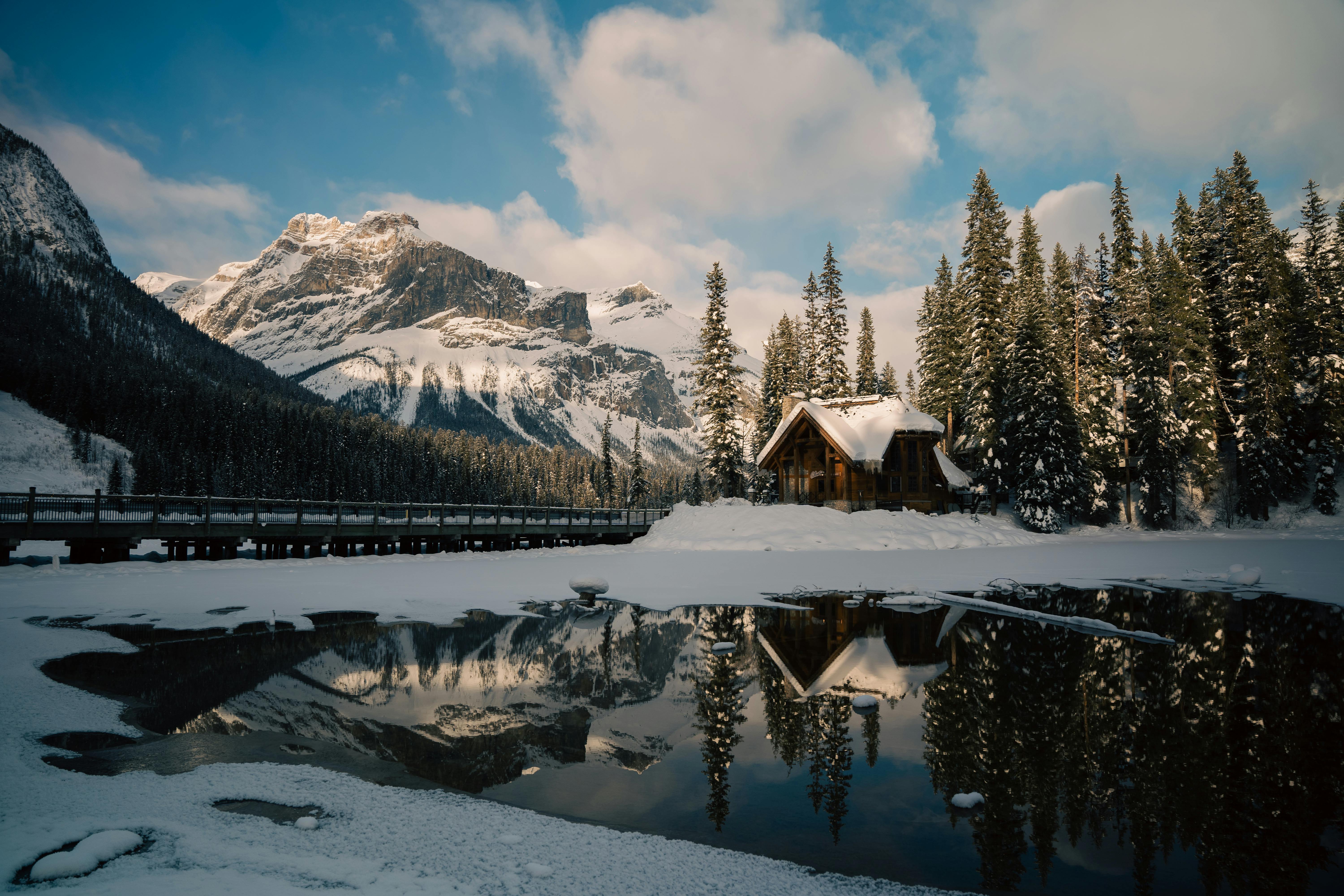Winter Landscape at Emerald Lake, Field BC · Free Stock Photo