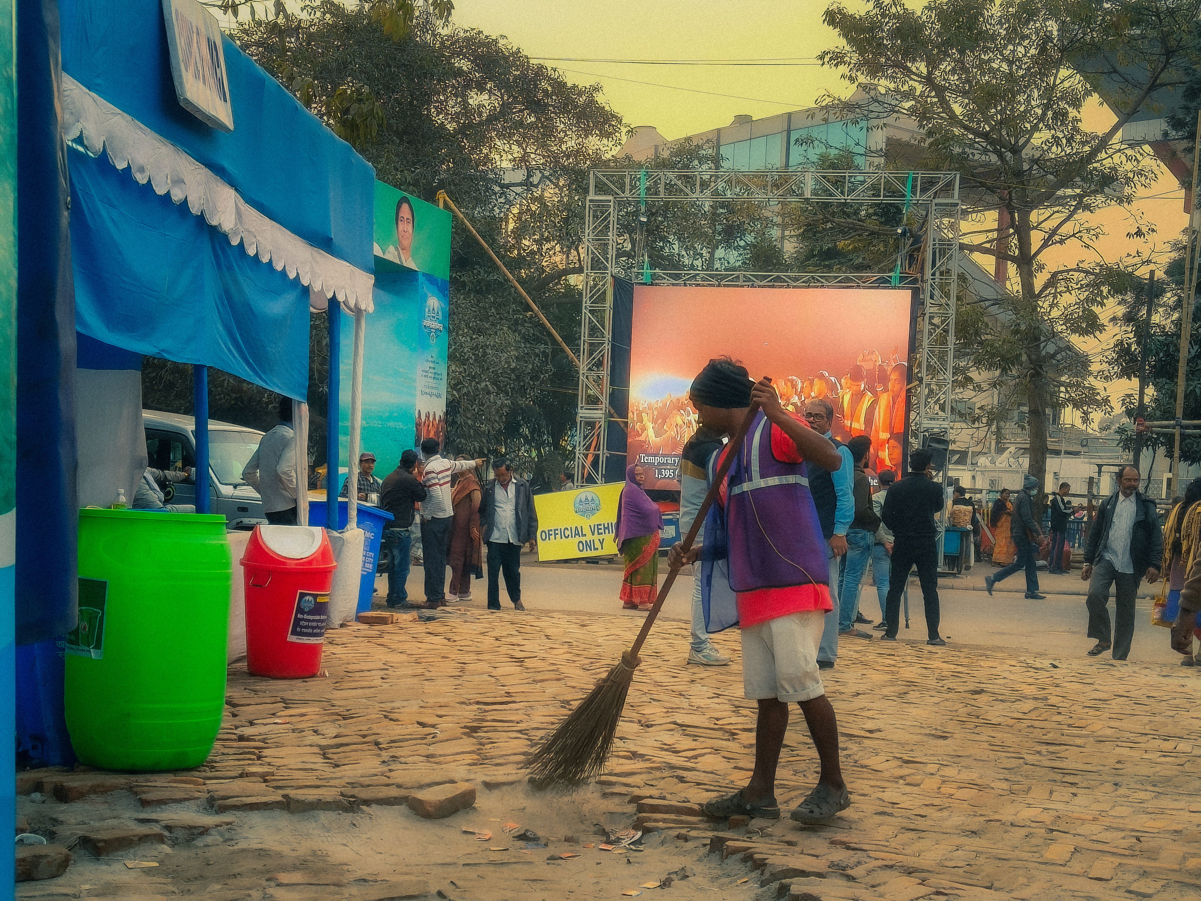 Street Sweeping at Outdoor Event · Free Stock Photo
