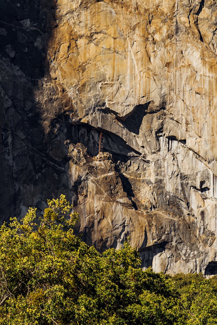 Rocky Mountain With Cave