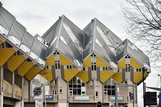 Explore the iconic Cube Houses in Rotterdam, showcasing innovative architecture and modern design.