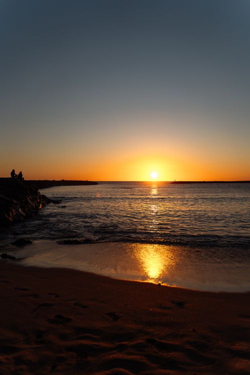 Free Beautiful sunset view over the beach in the Canary Islands, Spain. Stock Photo