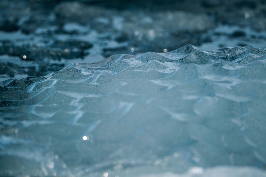 Close-Up of Ice Texture with Reflective Light · Free Stock Photo