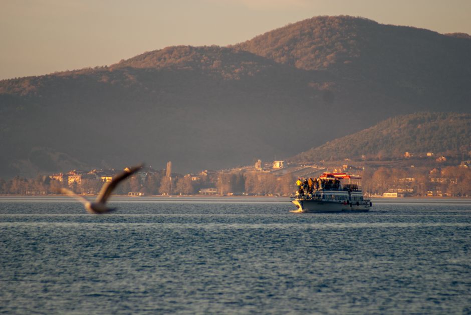 Panoramic view of Lake Ohrid, North Macedonia, a popular tourist destination where travel insurance provides peace of mind.