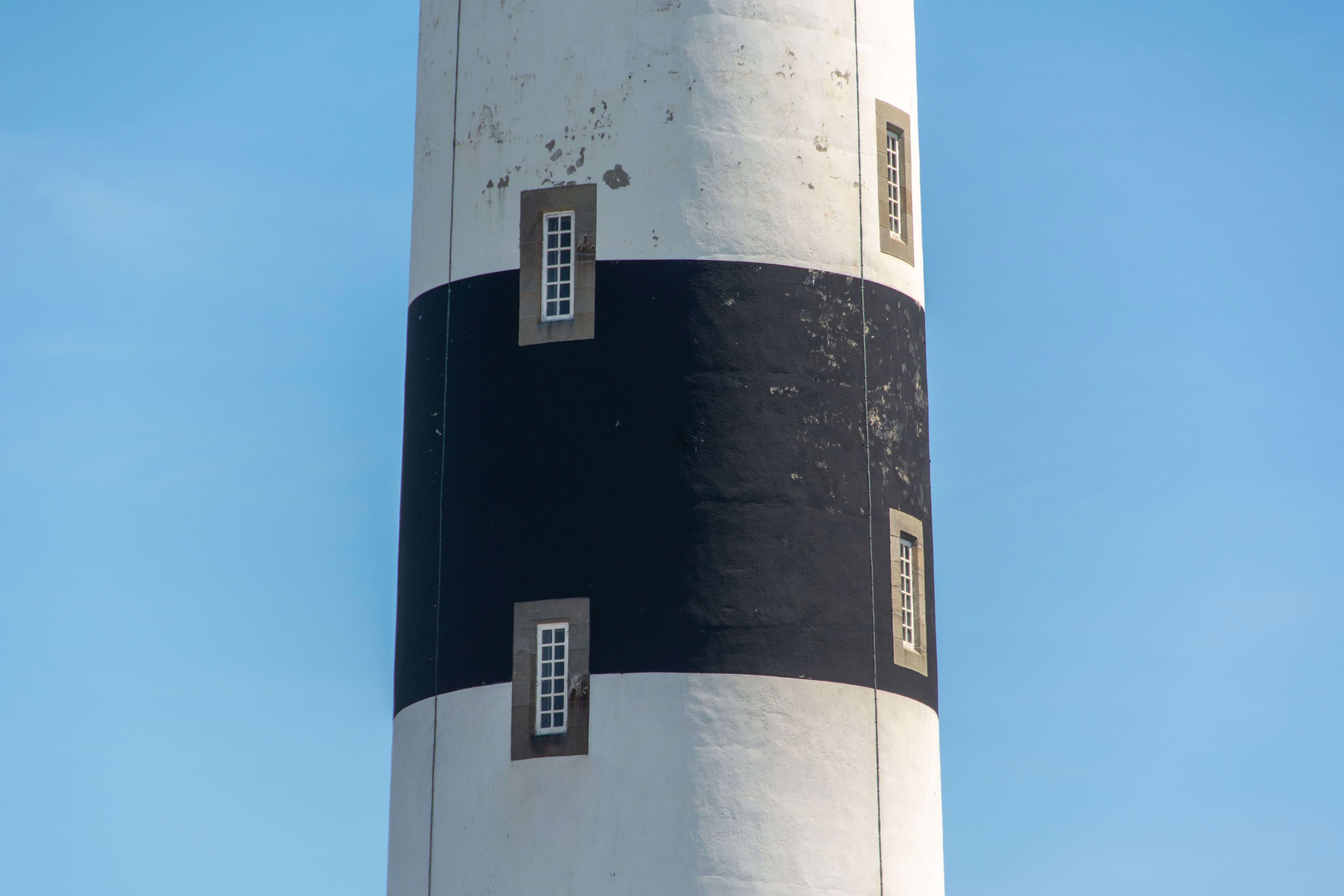 Close-up View of Ouessant Lighthouse Tower