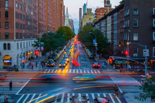 Fotografi Timelapse Kendaraan Di Jalan