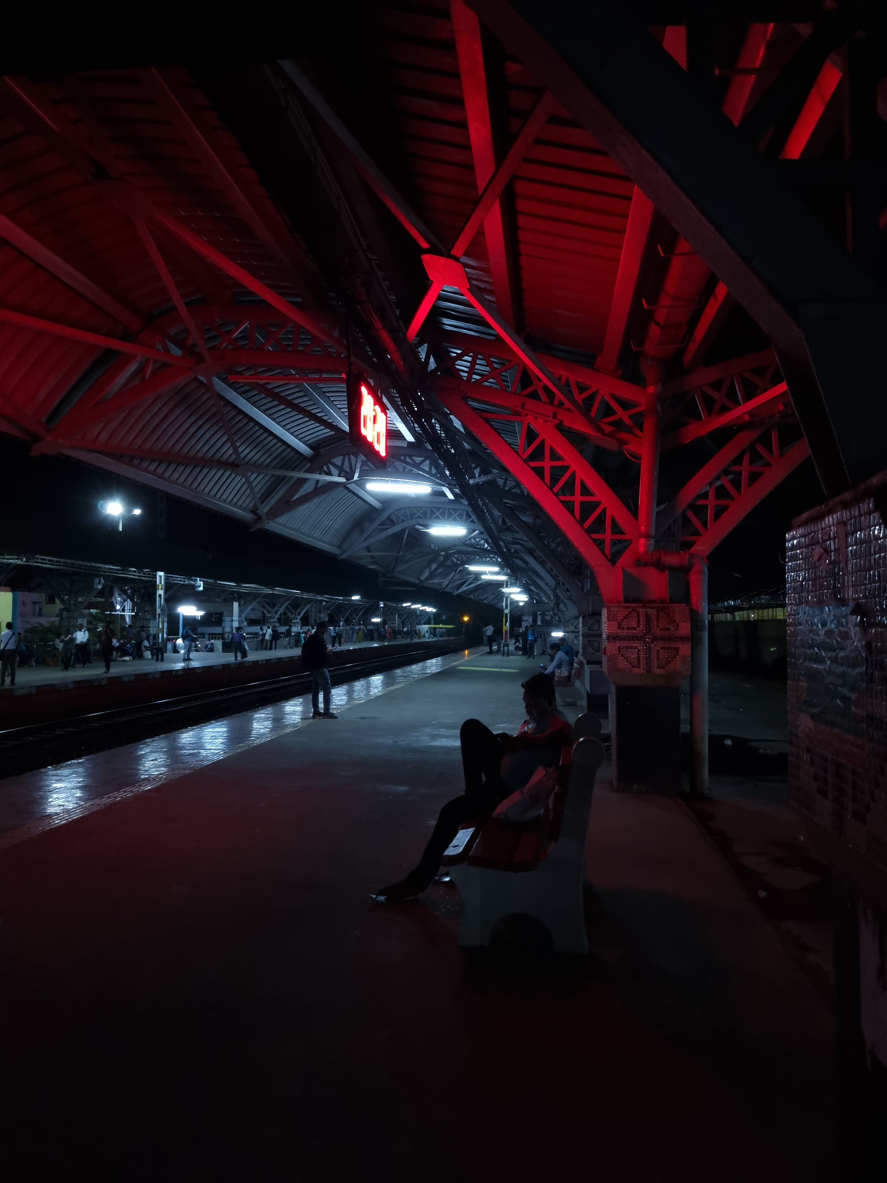 Night View of Indian Railway Station Platform · Free Stock Photo