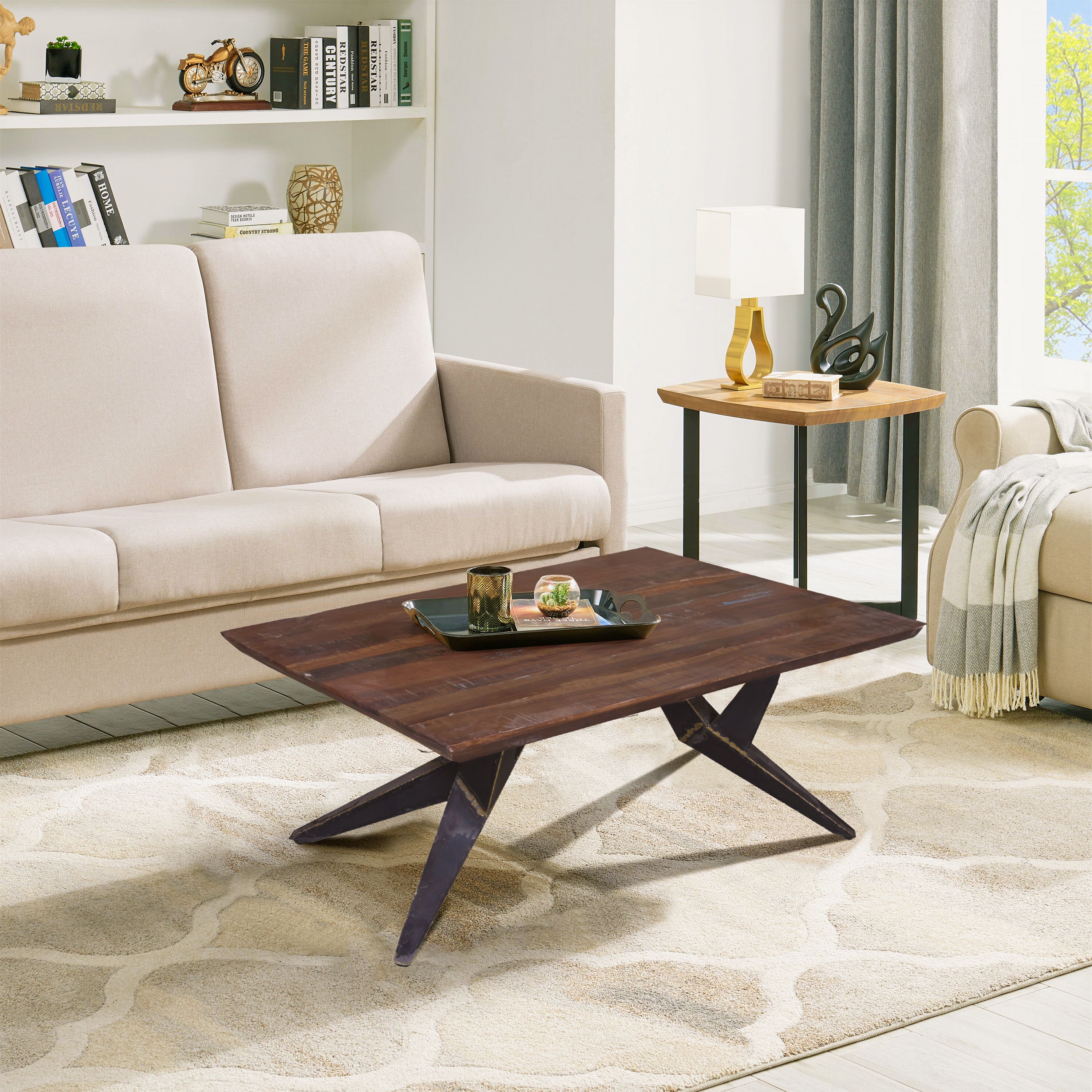 Wood and steel coffee tables