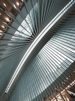 Striking interior view of a modern architectural space with futuristic design elements and natural light.