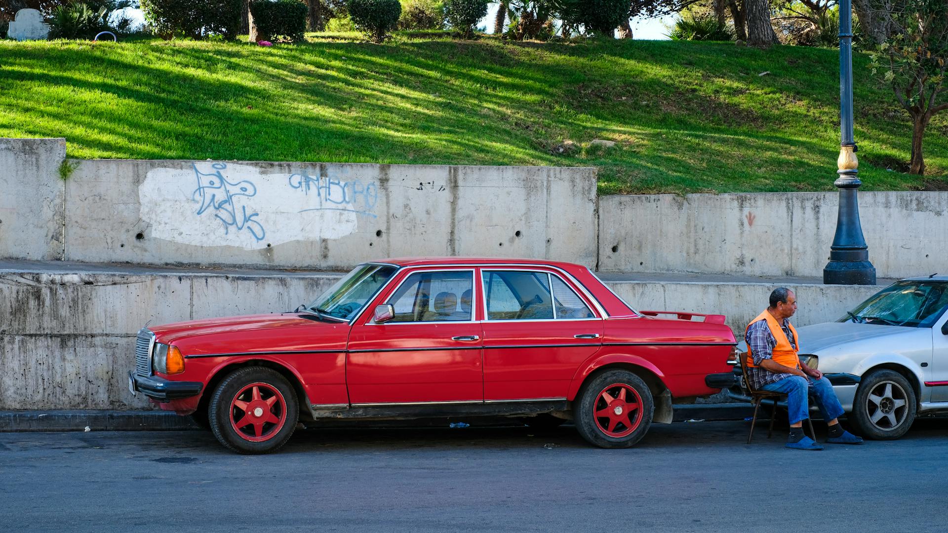 Free stock photo of mercedes benz, red car