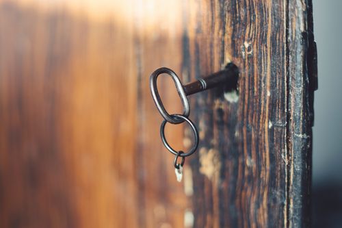 Free stock photo of antique, door, key Stock Photo