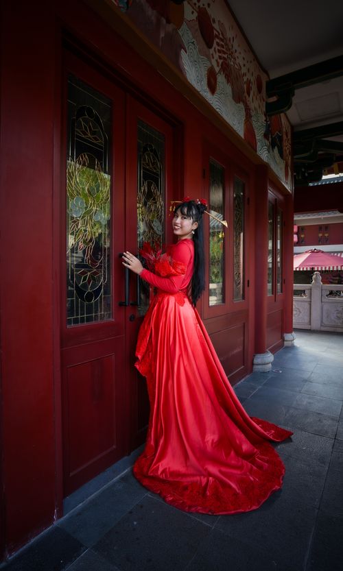 Woman in Red Dress at Jakarta Night Festival Free Stock Photo Woman in Red Dress at Jakarta Night Festival Free Stock Photo