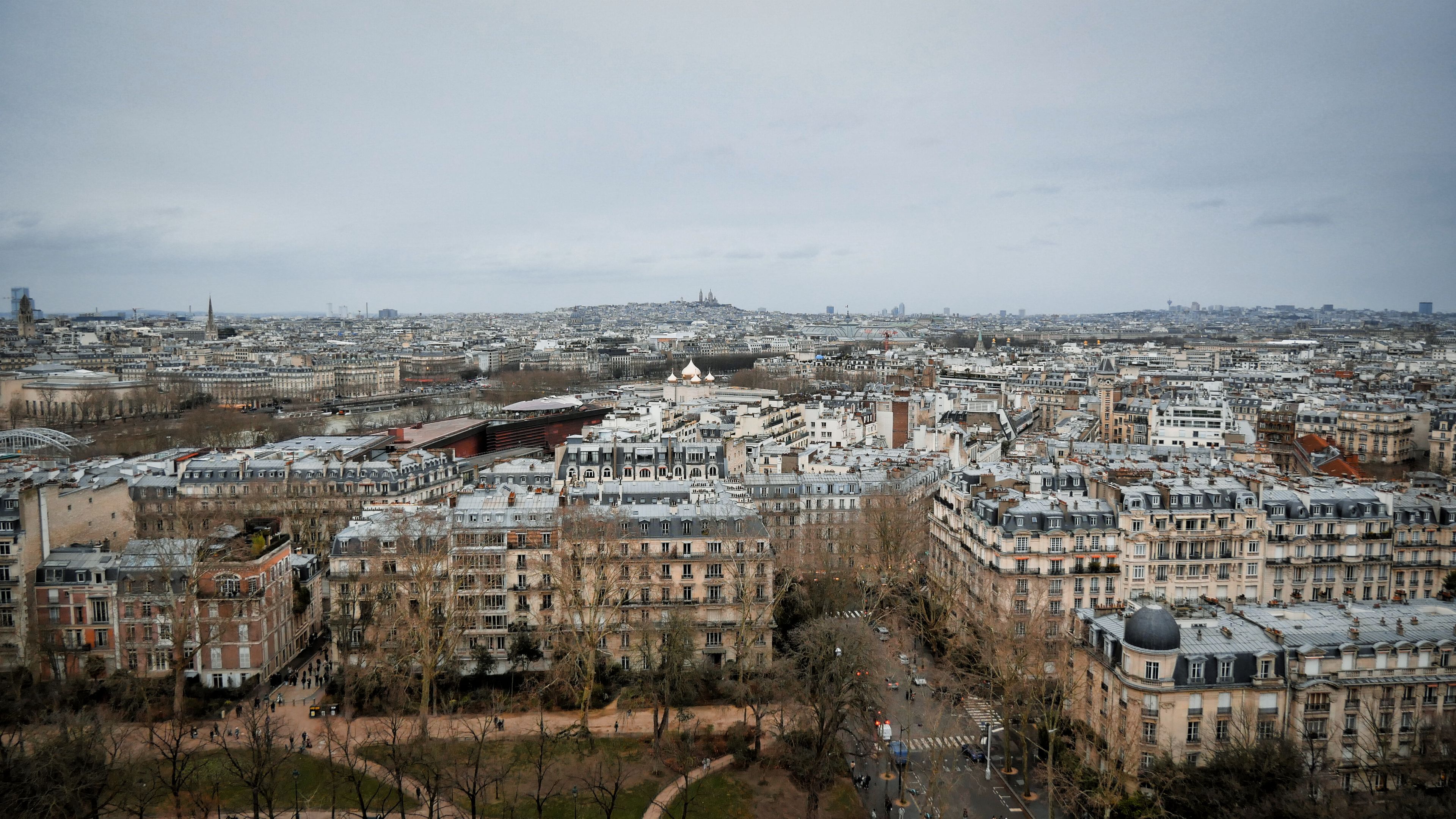 Breathtaking aerial view capturing the cityscape of Paris, showcasing iconic architecture.