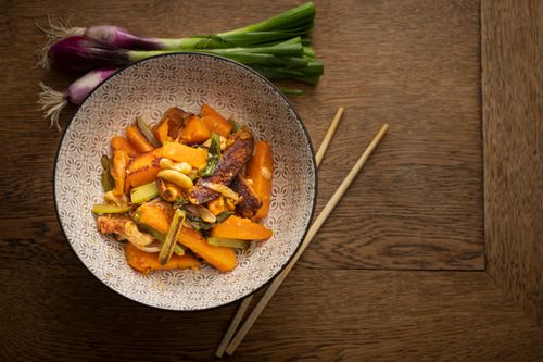 Free stock photo of bowl, cashews, celery Stock Photo