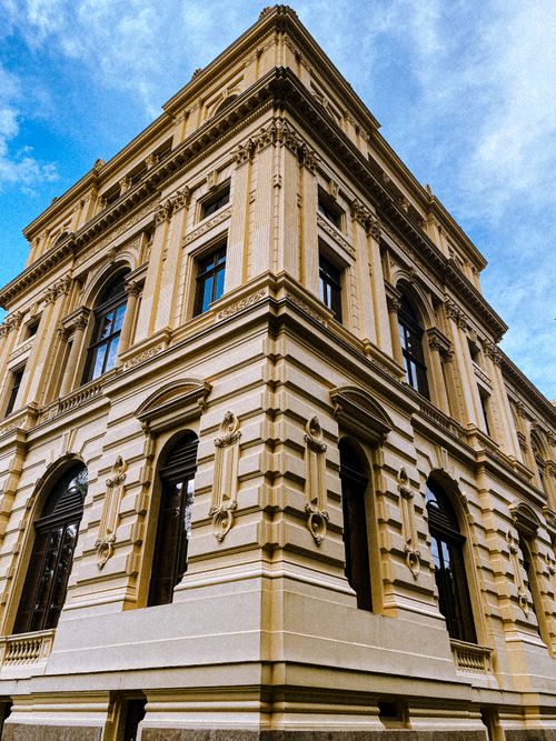 Free Stunning neoclassical architecture of a historic building in São Paulo, Brazil under a clear blue sky. Stock Photo