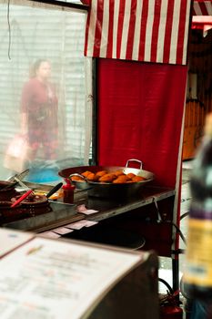 A vibrant food truck setup showcasing local delicacies in São Paulo.