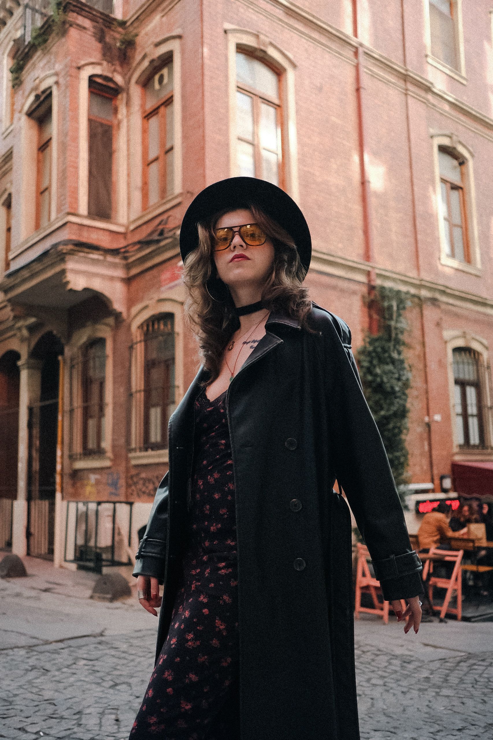 Stylish Woman in Black Coat on City Street · Free Stock Photo