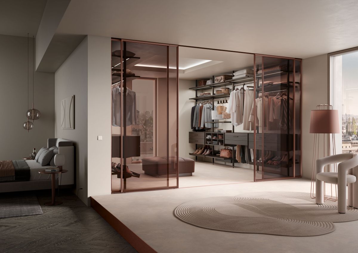 Walk in wardrobe ideas UK luxury storage space
