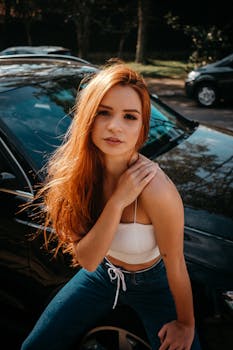 以自然背景展现时尚与美丽的户外女性肖像