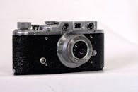 Vintage Rangefinder Camera on White Background