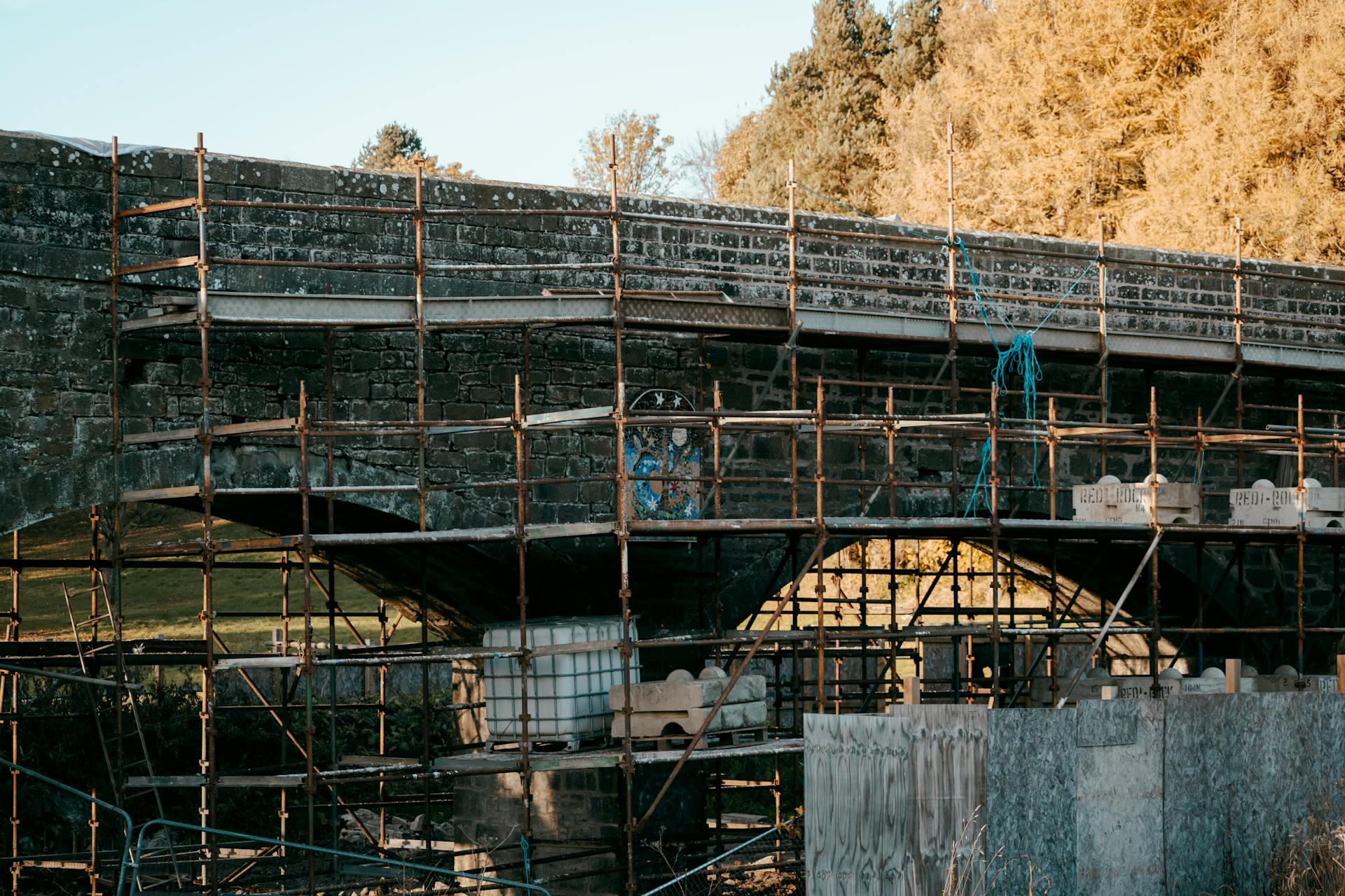 A stone bridge being restored in Scotland