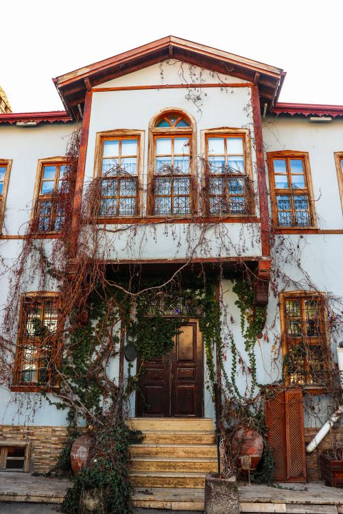 Rustic Function Hall Window Façade Charming Rustic House with Vine-Covered Facade · Free Stock Photo