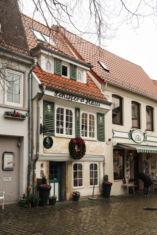 Free Historic architecture on a quaint street in Bremen's old town, Germany. Stock Photo