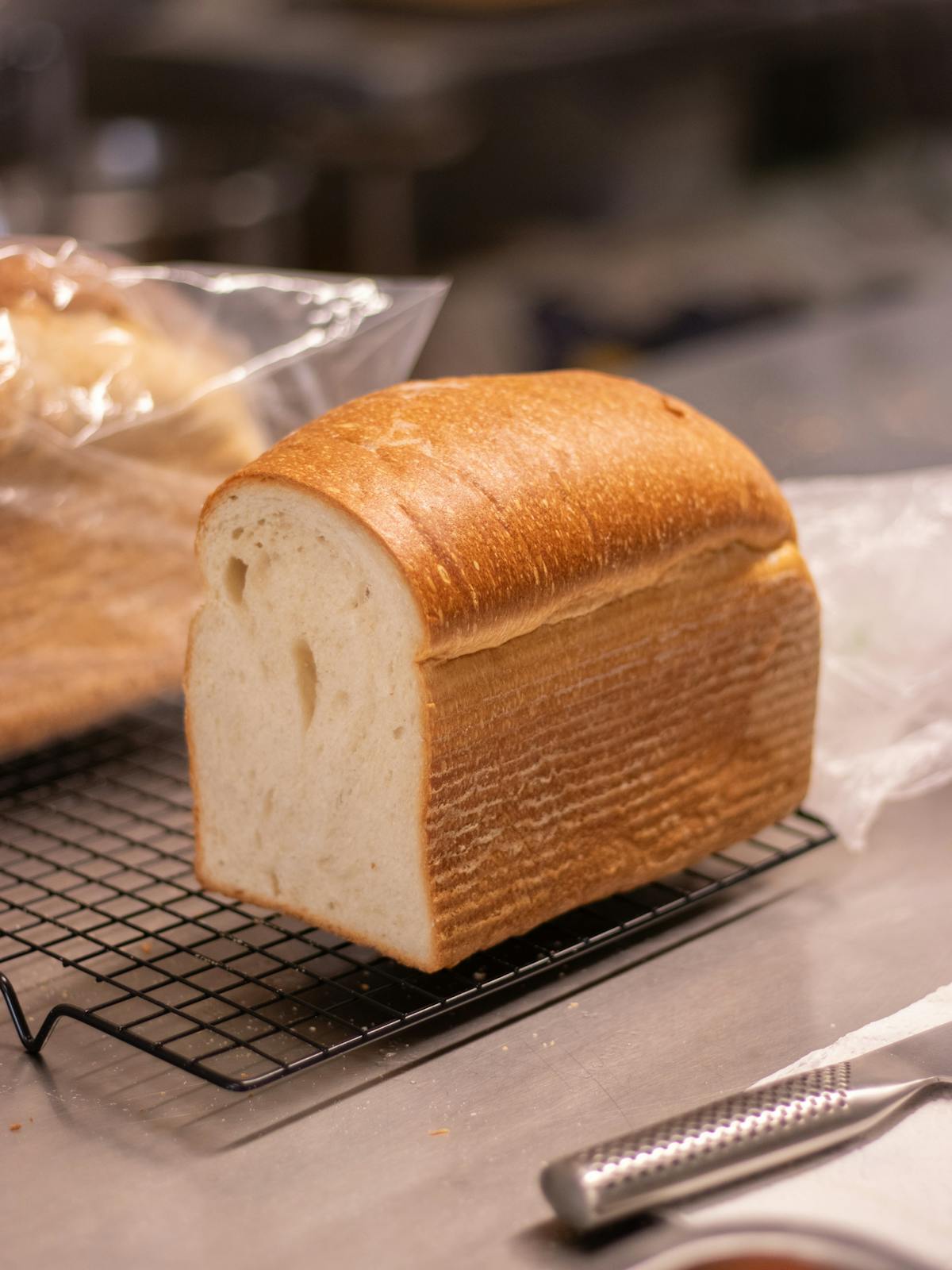 Loaf on cooling rack