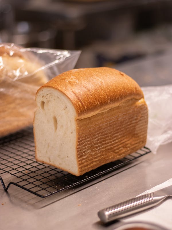 Loaf on cooling rack