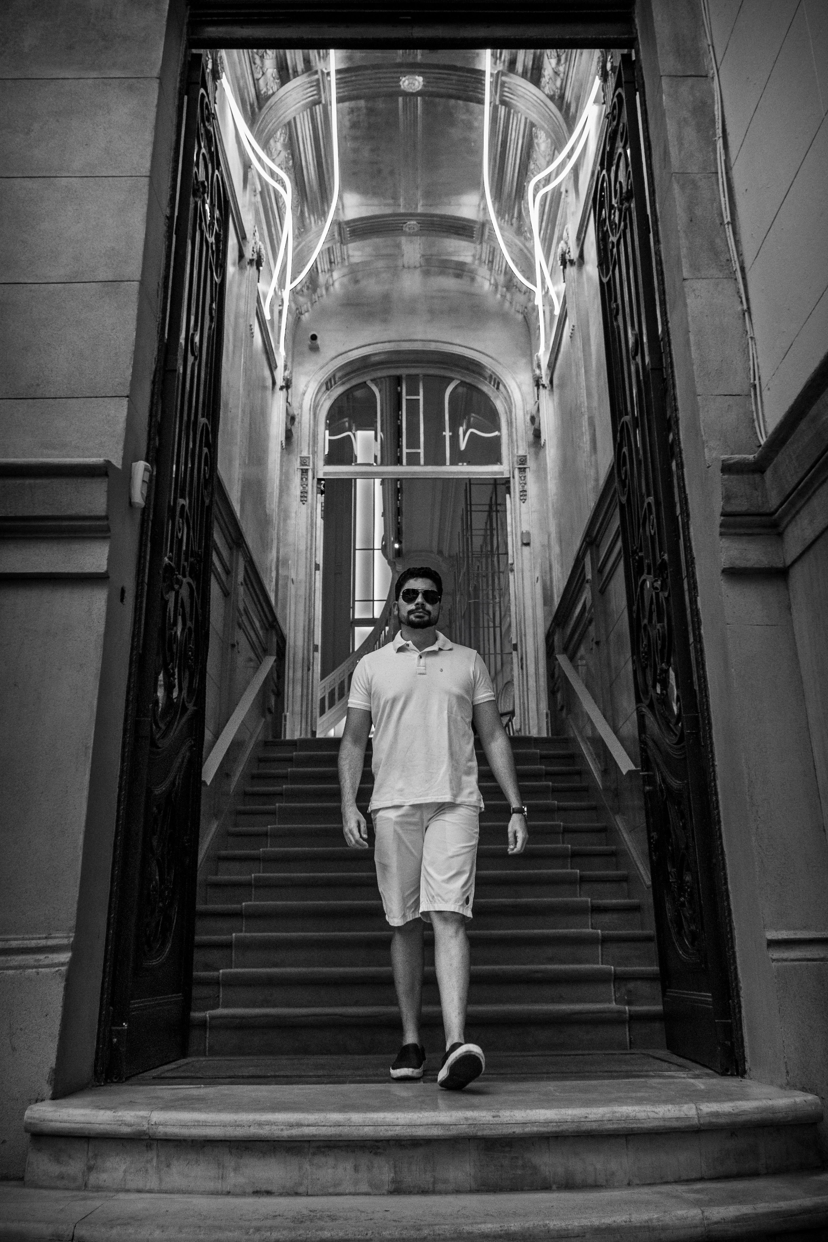 Man Descending Elegant Staircase in Buenos Aires · Free Stock Photo