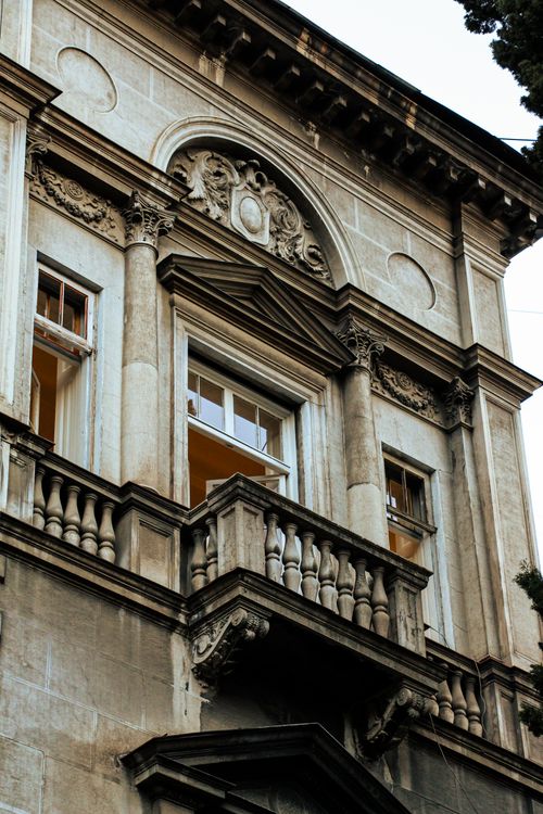Free Elegant historic building facade in Tbilisi, showcasing classic architectural details. Stock Photo