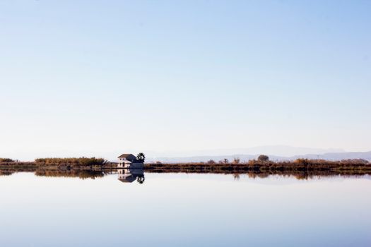 Albufera boat at sunset — Valencia