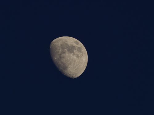 Free Close-up of waning gibbous moon captured on a clear night over Northern Ireland. Stock Photo