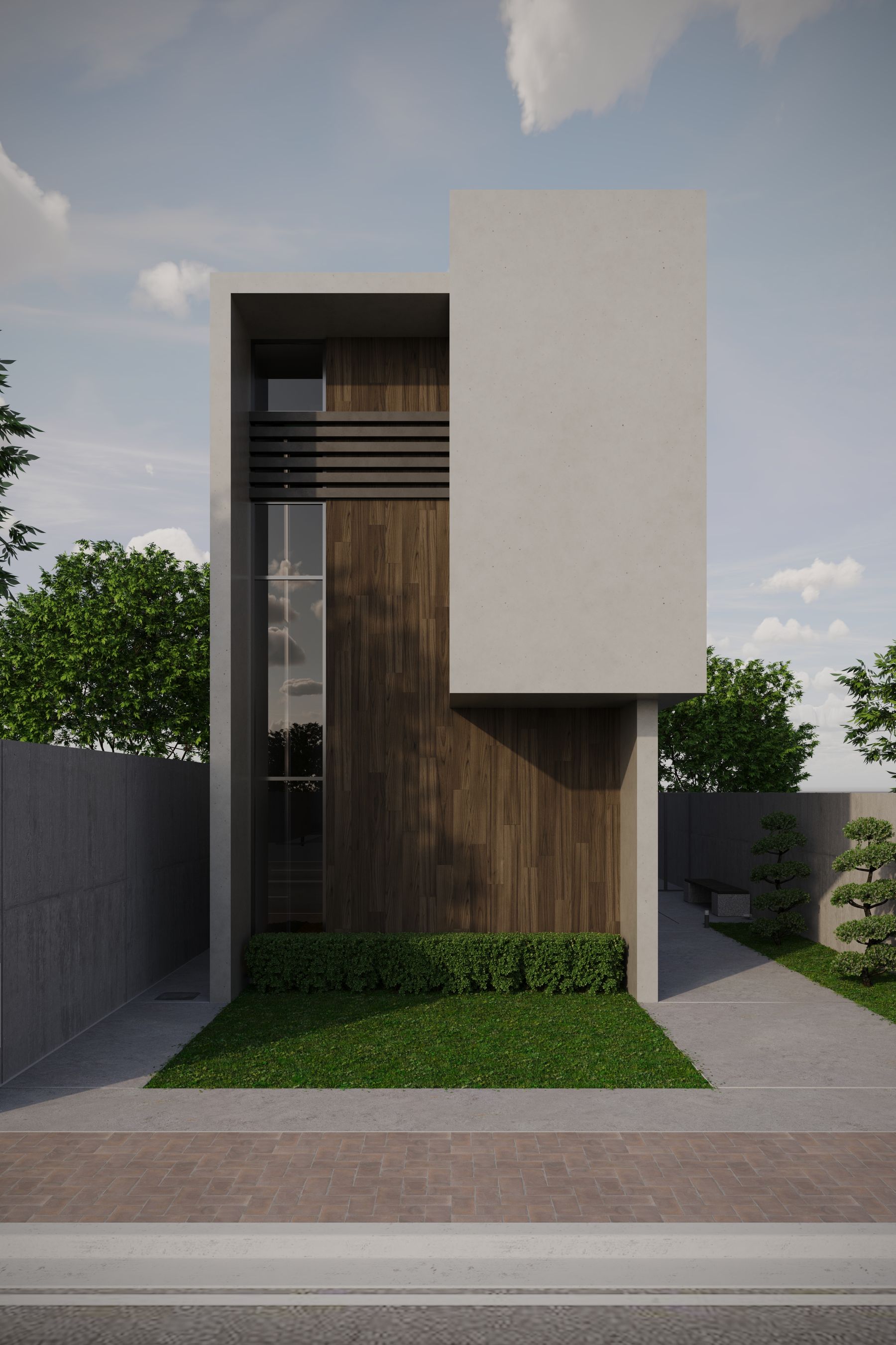 Casa prefabricada moderna de DJ Prefabricados Santa Marta rodeada de vegetación