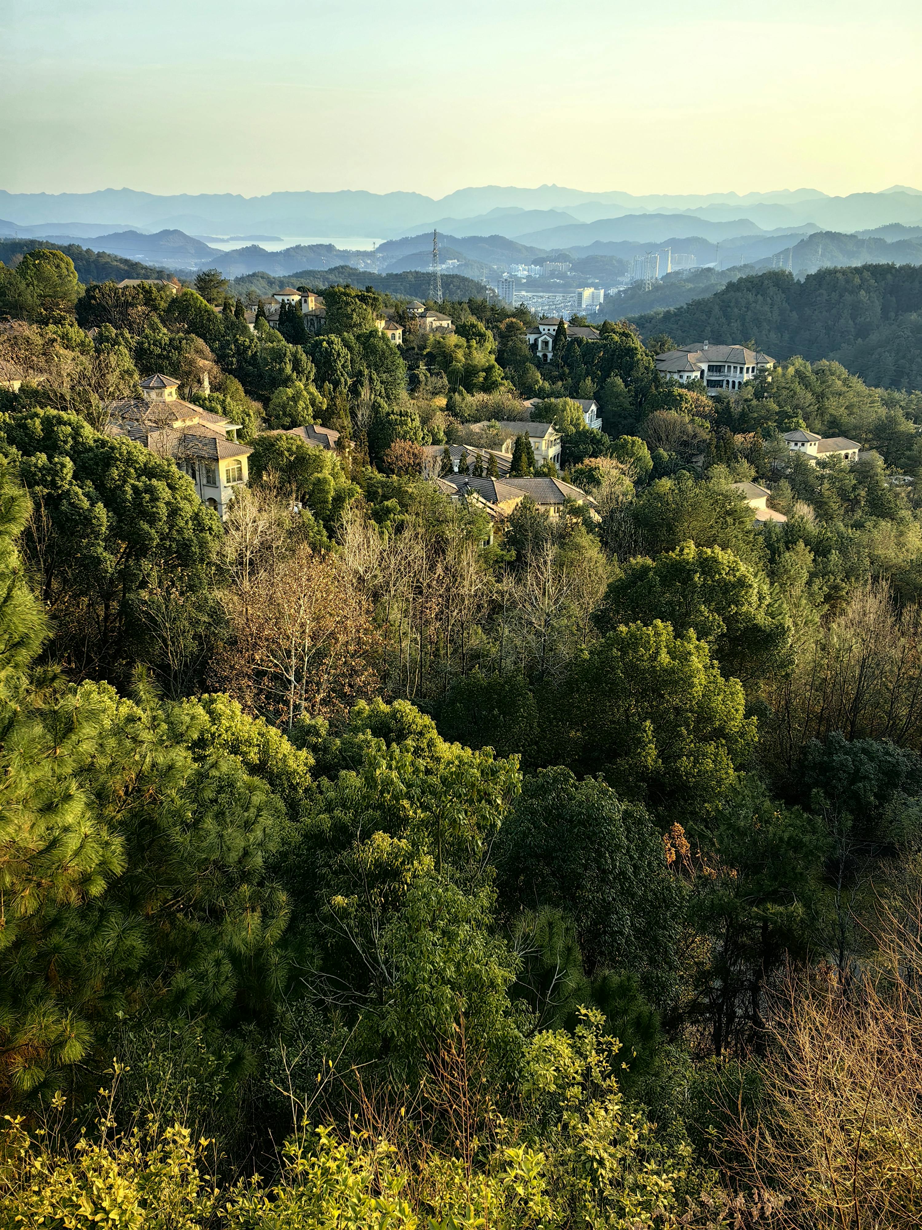 scenic hilltop view in rural china