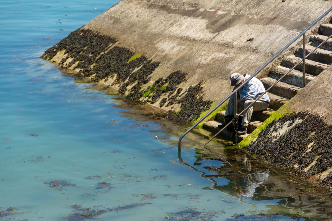Contemplation Steps Solitary Contemplation by the Quay Steps · Free Stock Photo