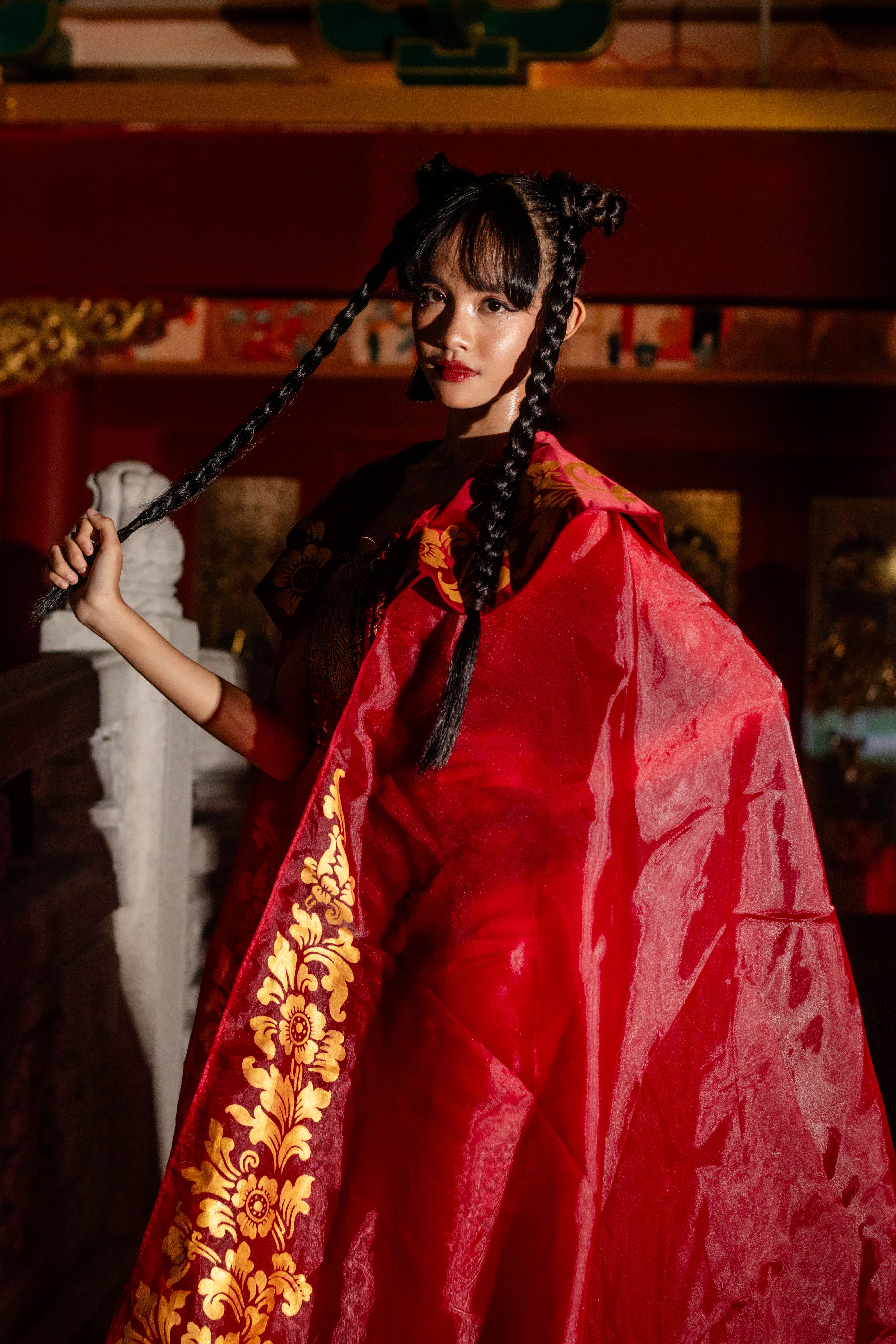 Young Woman in Traditional Chinese Red Dress Free Stock Photo Young Woman in Traditional Chinese Red Dress Free Stock Photo