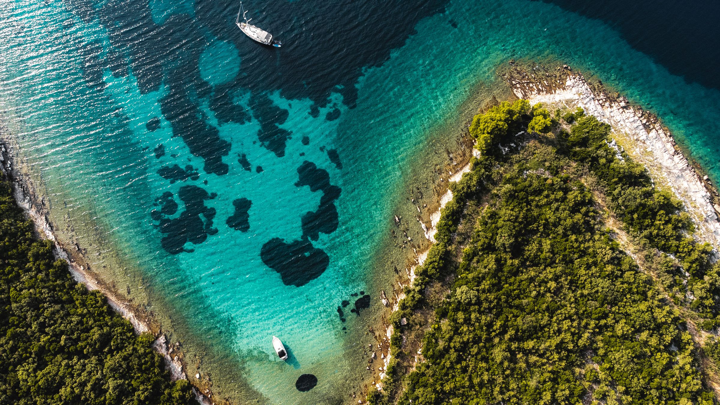 The Adriatic coastline seen from above