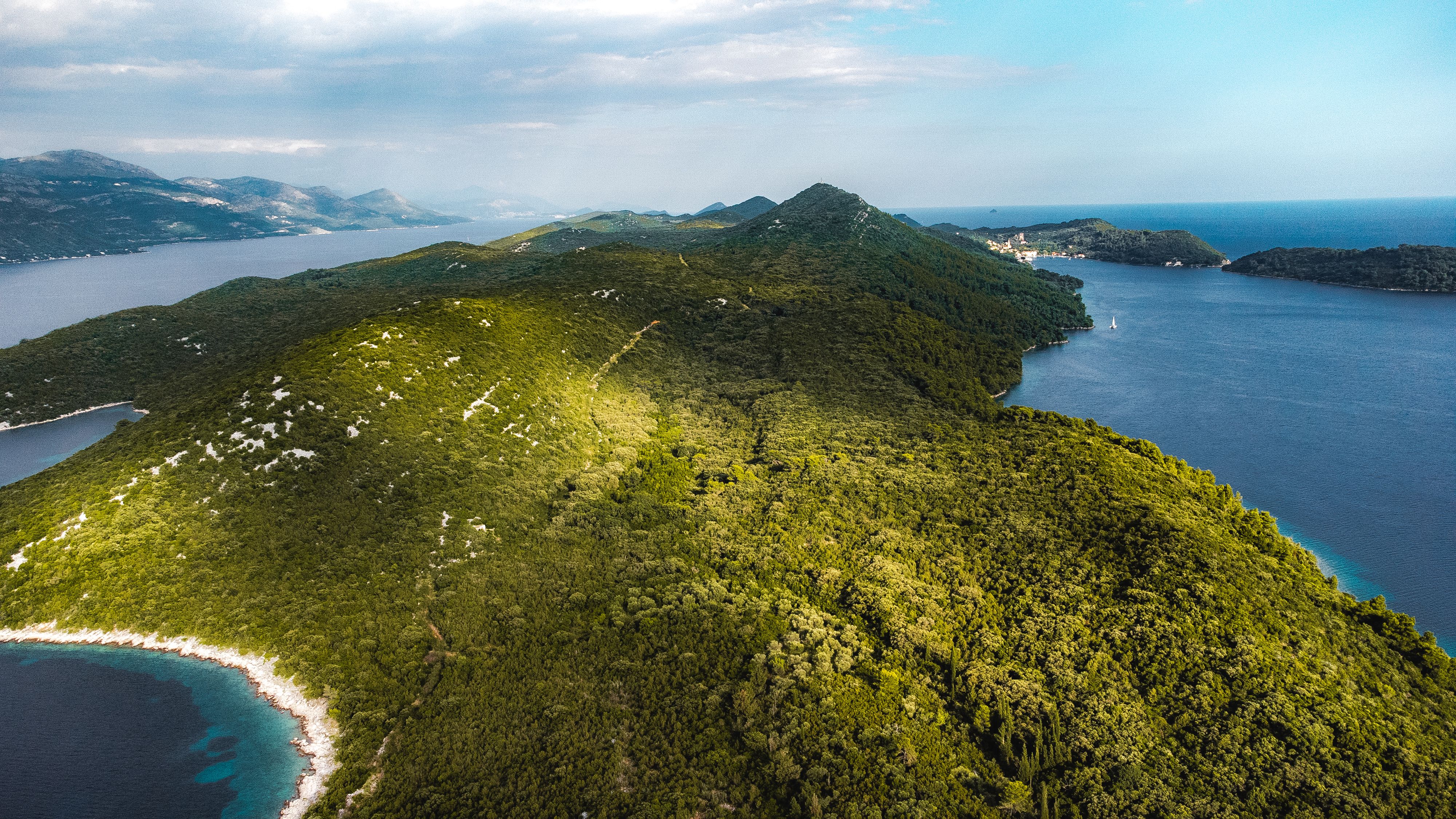 Aerial View of Lush Green Island in Croatia · Free Stock Photo