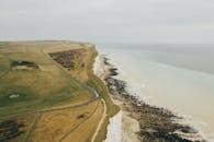 Aerial View Of A Plateau With The View Of The Sea