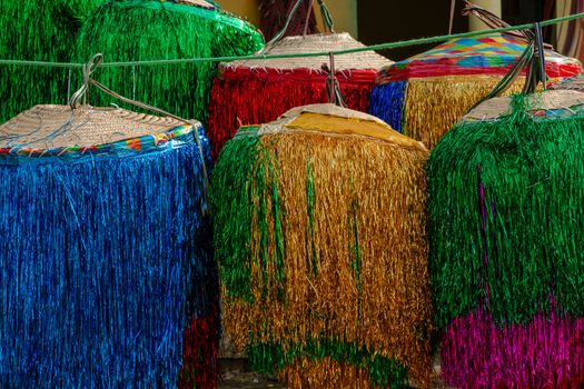 Vibrant Maracatu costumes showcasing traditional Brazilian festival attire in Recife, Pernambuco.